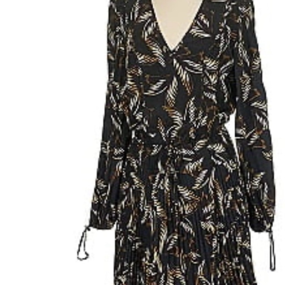 A.L.C Elegant Black and Brown Patterned Dress - Picture 4 of 6